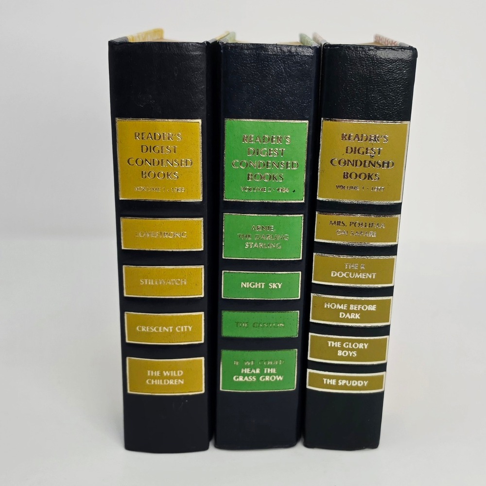 Reader's Digest Condensed Books Set 3 Vintage Hardcover Gold Gilded Decorative